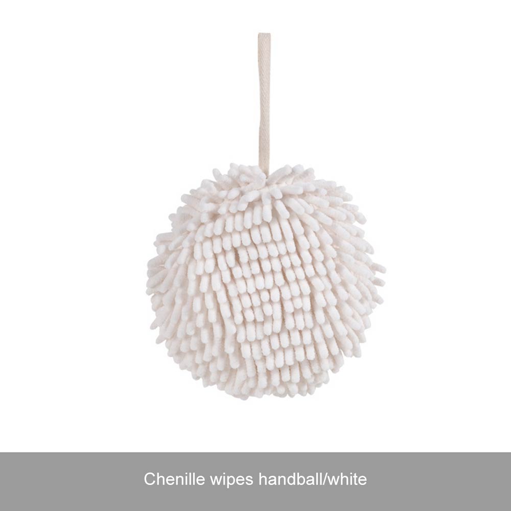 1 st chenille tjock handduk hängande kök badrum tjock mjuk trasa torka handduk snabbtorkande mjuk plysch tyg handduk: Vit