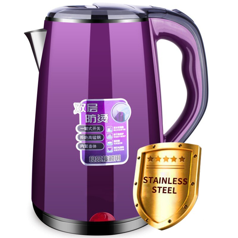 Dubbel anti- skållning elektrisk vattenkokare automatisk avstängning rostfritt stål carving mönster köksmaskiner: 2.3l mot skållning 1