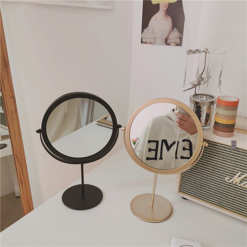 Gouden Make-Up Spiegel Decoratieve Dressing Spiegel Elegante Makeup Beauty Tools Gereedschap