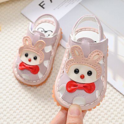 Sandalias de verano para niñas de 0 a 1 o 2 años, zapatos suaves con suela de tendón para niños, sandalias bonitas para niños, zapatos informales de niño