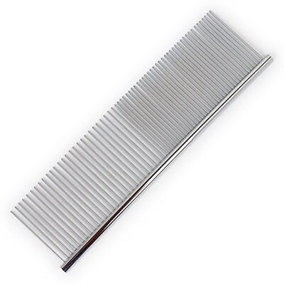 Pet Stainless Steel Comb Cat and Dog Comb Grooming Tool Poodle Finishing Butter Comb with Different Spaced Rounded Teeth 19cm: M