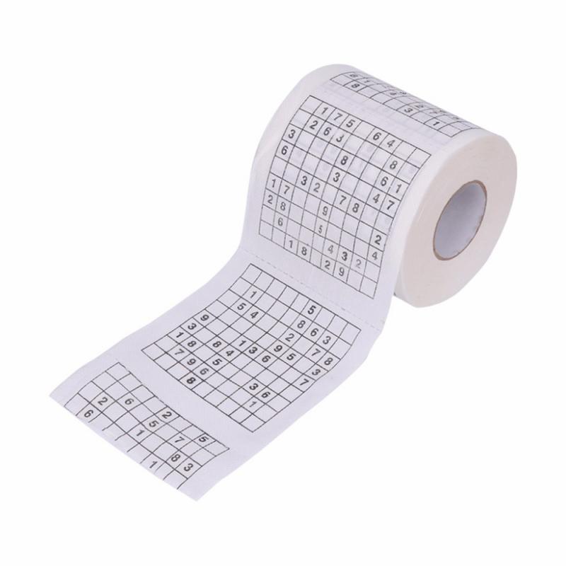 Sudoku Game Toilet Paper 2Ply Game Roll Paper Towel Tenacity Durable Kitchen Dishes Bathroom Toilet Paper Holder Tool: 1PC