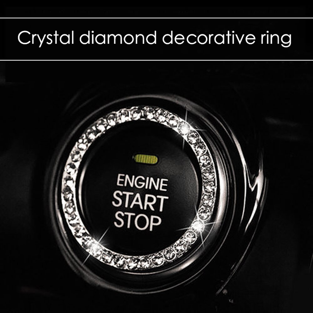 Kristal Strass Auto Bling Ring Embleem Sticker Auto Interieur Auto Contactsleutel Ring