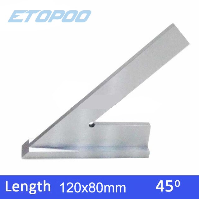 Dni 875/2 100*70mm 120*80mm 200mm 45 gradere firkantlinjal med bredt stål 45 gradere industriell prøve maskinist firkant med utgangspunkt: 120 x 80mm b