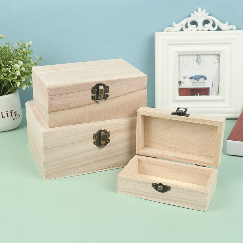 Caja de joyería Retro de madera Natural, estuche de almacenamiento de concha de escritorio, decoración del hogar, Cajas de de madera hechas a mano, 1 ud.
