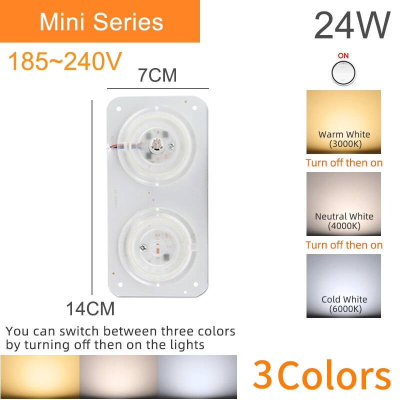 =(k)= led modul mini/bläckfisk/rund panel ljus lampa glödlampa rör 220v 12w 18w 24w inomhus ljuskälla spotlight taklampa