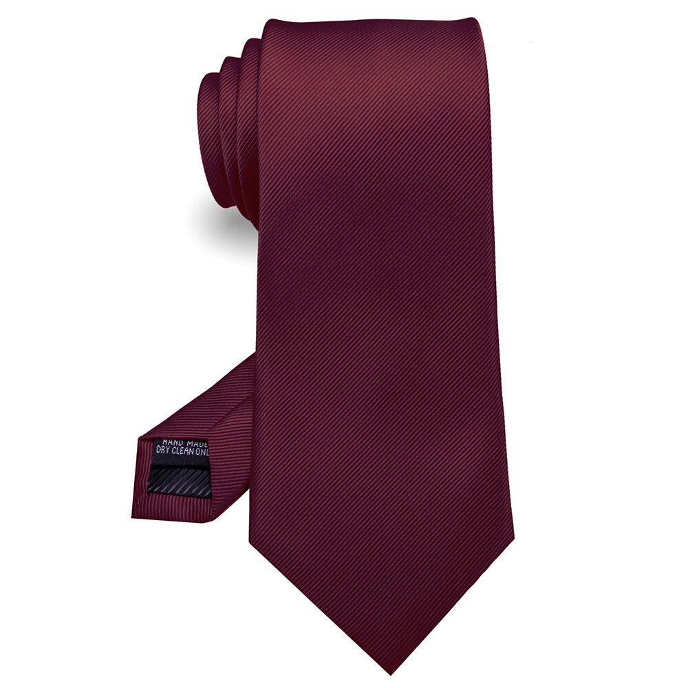 KAMBER, corbata para hombre de color sólido, corbata jacquard de seda de 8cm, corbatas verdes y rojas para hombre, accesorios formales de negocios para boda,: Granate