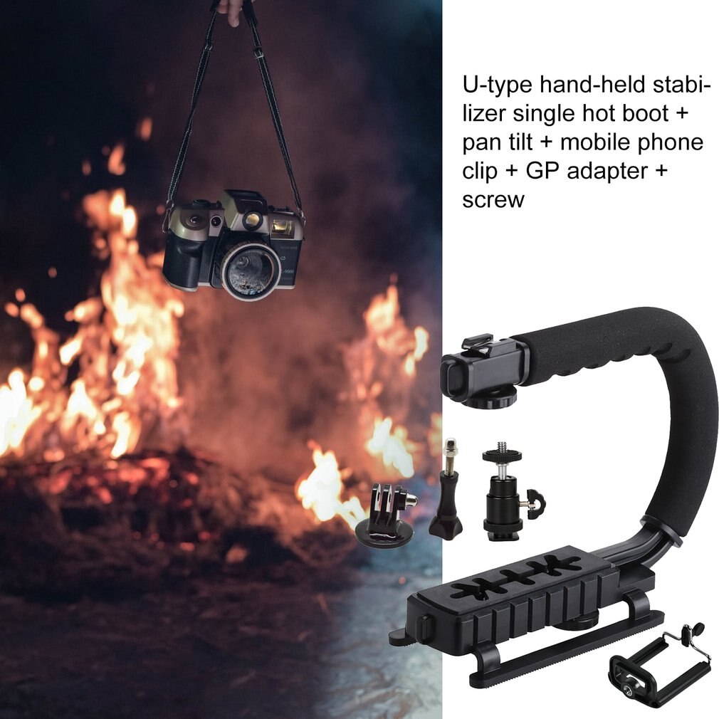 U-vorm Beugel Grip Draagbare Video Handheld Camera Stabilizer Met Afneembare Shoe C-Type Beugel