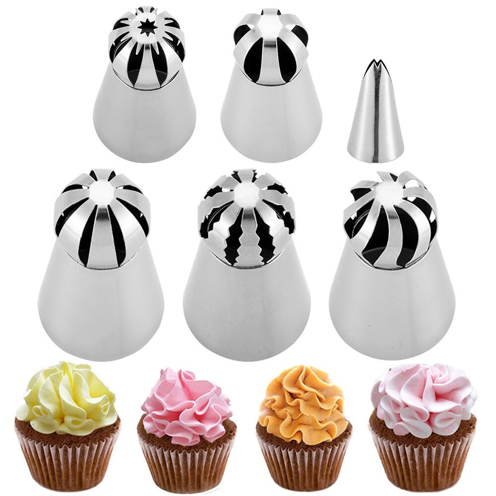 3 Stks/set Russische Bloem Icing Piping Nozzles Cake Decoratie Nozzle Icing Piping Decorating Tips Gebak Cupcake Decoratie Gereedschappen