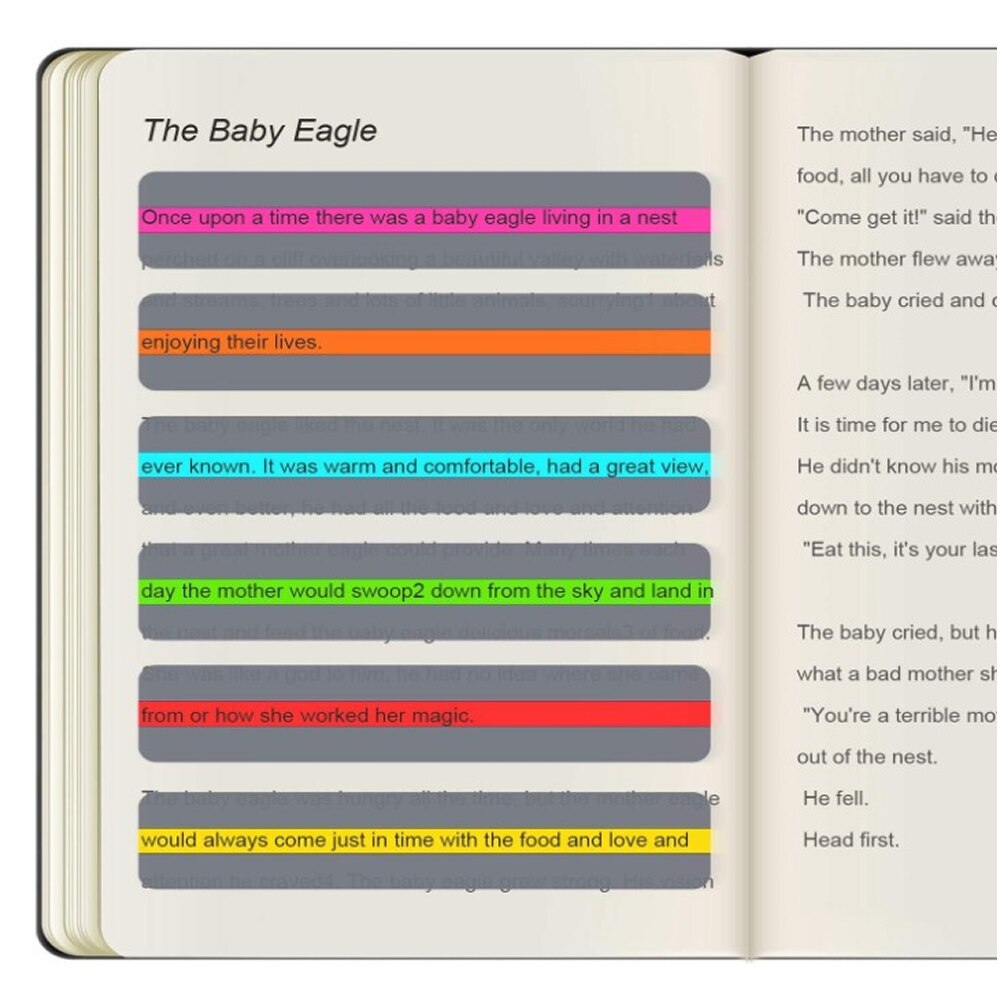 8 Pieces Reading Guide Strips Highlighter Colored Overlays Bookmark Read Strips for Student Teacher Dyslexia People Kid