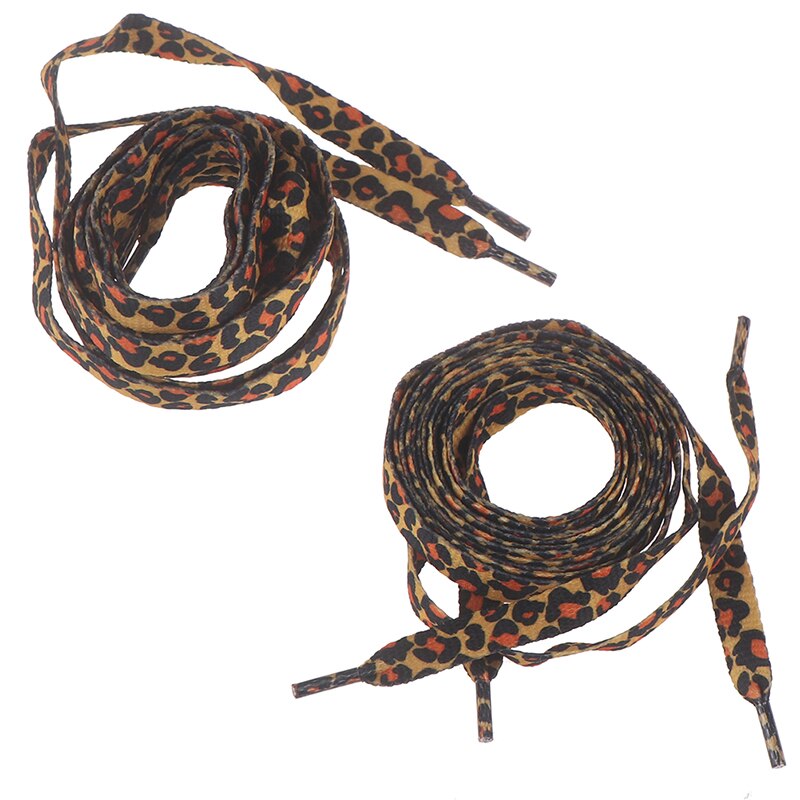 1 paire Léopard Imprimé Lacets Plat Lacets Élastiques Applicable À Toutes Sortes De Décontracté Chaussures De Sport Bottes