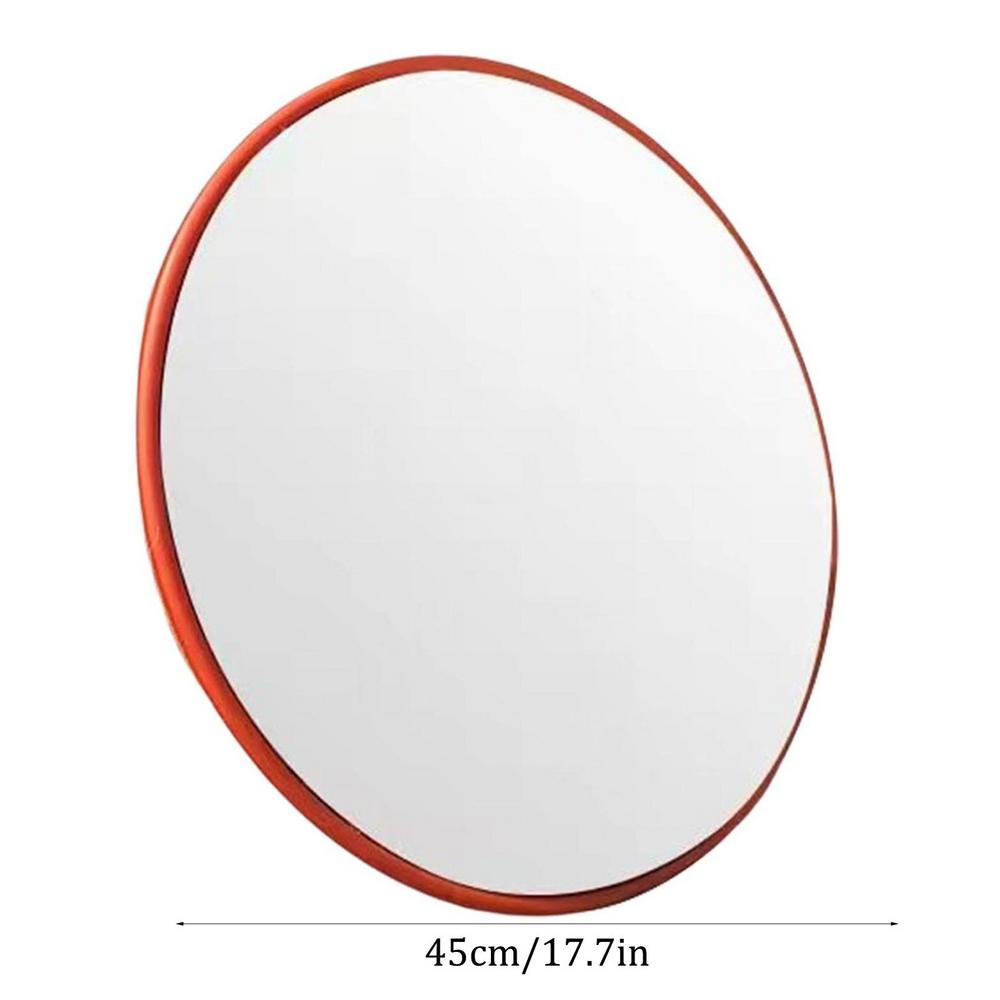 Espejo convexo de gran angular para garaje, espejo de tráfico antiimpacto de 17,7 cm, vista clara 360D, Soporte de Seguridad, 1 unidad: Rojo