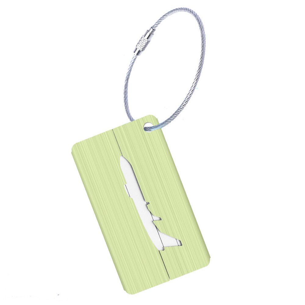 Reizen Accessoires Aluminium Kofferlabels Koffer ID Adres Holder Vliegtuig Bagage Boarding Draagbare Label: Licht Groen