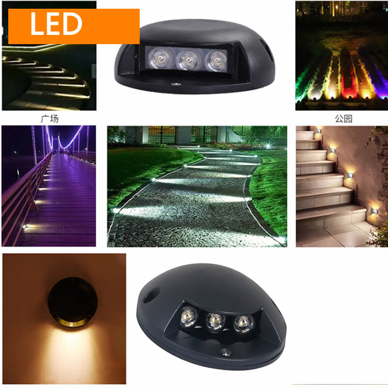Led ulkona maanalainen valo puutarha piha-aita portaat led kannen kaide porrasvalot lamput 110v- 220v merkkivaloa