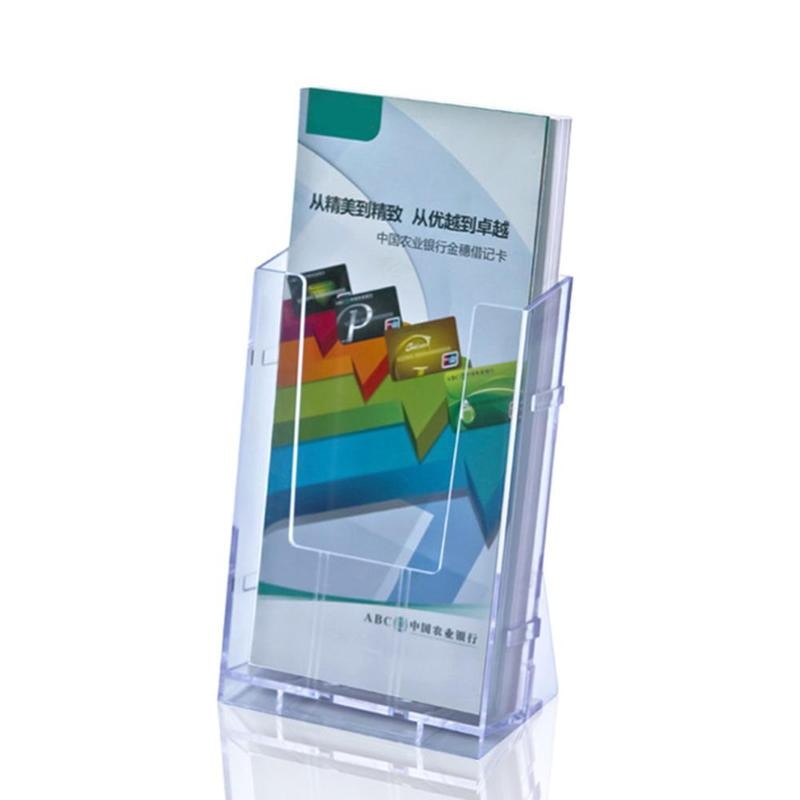 Vividcraft Office Display Clear Acrylic Business Transparent Card Holder Brochure Desk Stand Pamphlet Display Paper Holder