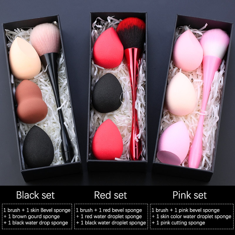 Make-up kwast spons puff set blush foundation kwast superzachte spons cosmetische schoonheid make-up tool prachtig verpakt