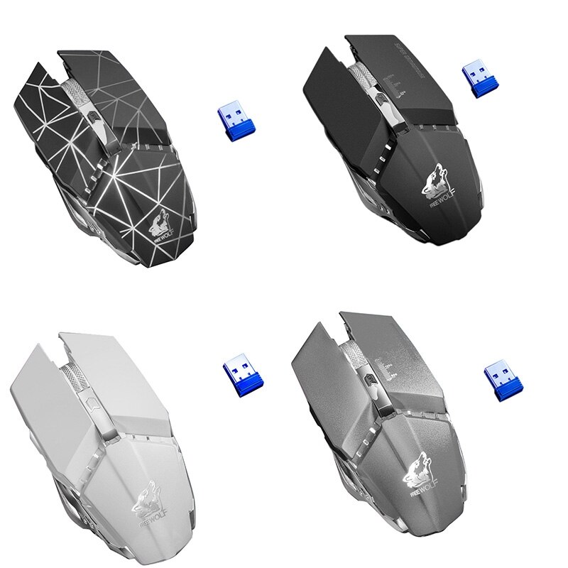 ZIYOU LANG Wireless Gaming Mouse 2.4Ghz Rechargeable 3-Speed Adjustable 1600DPI Glowing Mouse For PC Laptop