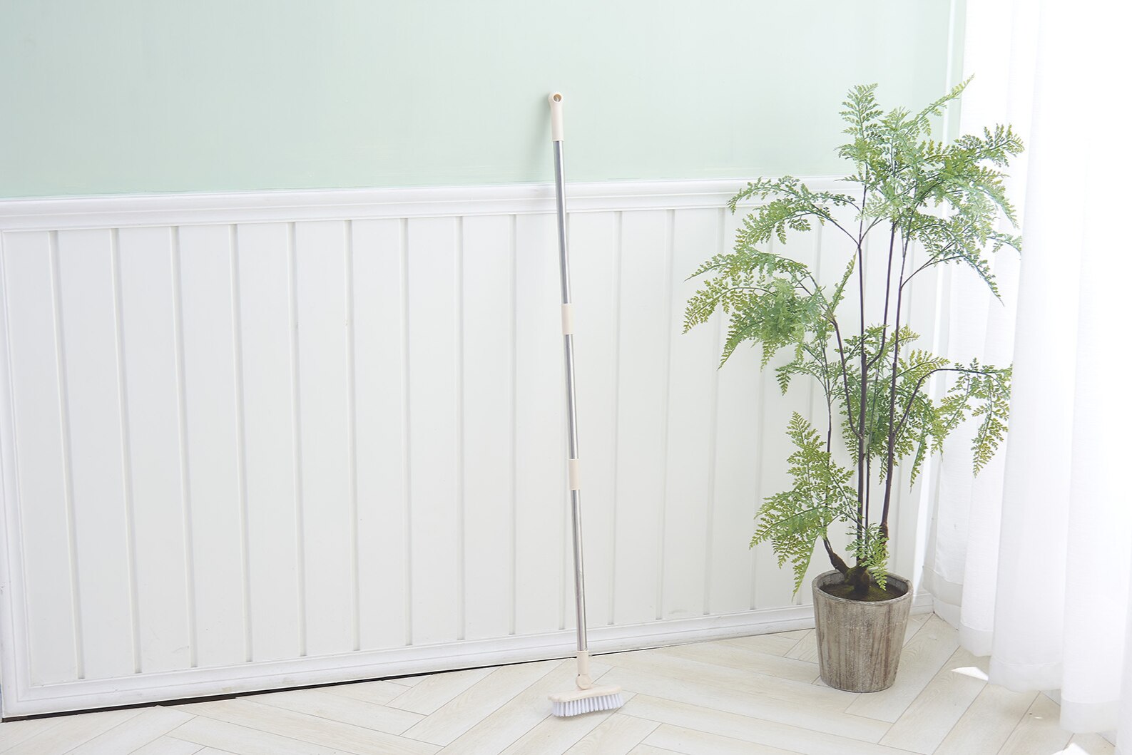 Stiff hair extension rod plastic retractable long handle floor brush bathroom cleaning brush floor brush tile wall cleaning