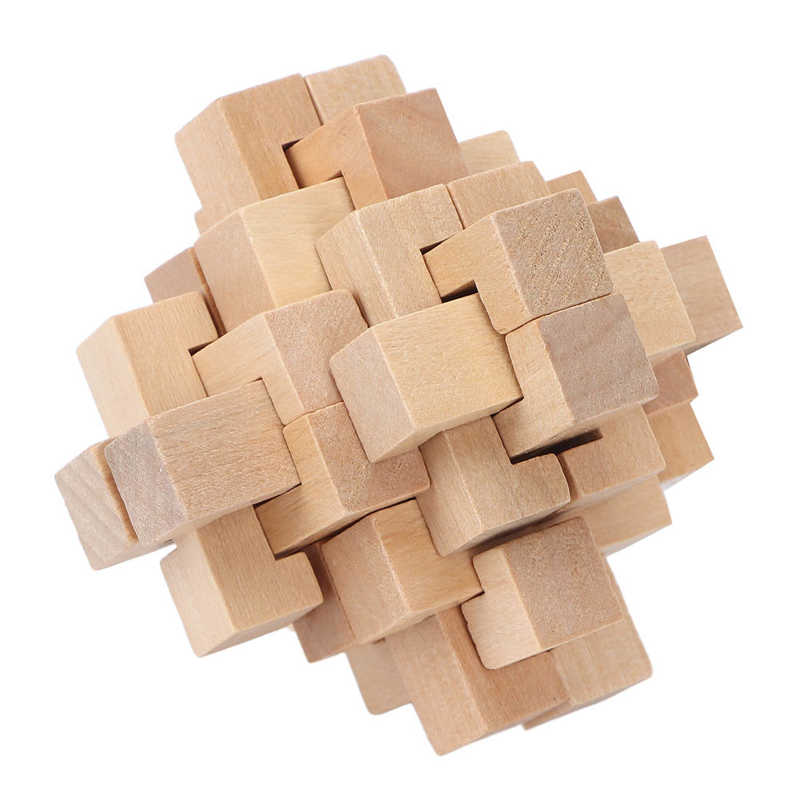 Unlock Interlock Puzzle Logic Training Brain Development Wooden Portable Birthday Puzzle Unlock Toy for Home Office for