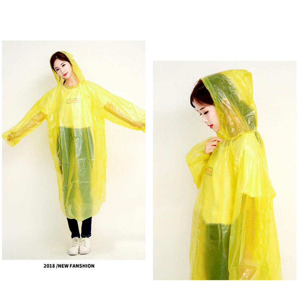 Conveniente portátil lluvia Ponchos bola para adultos desechable Extra gruesa emergencia impermeable Poncho colorido con gancho