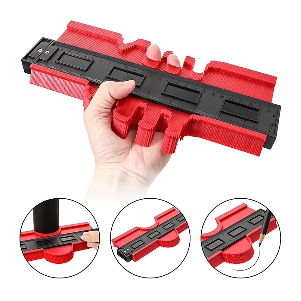 12/14/25 Cm Irregular Contours Gauge Arc Ruler Plastic Gauge Contour Profile Scale Template Curvature Scale Tiling Laminate