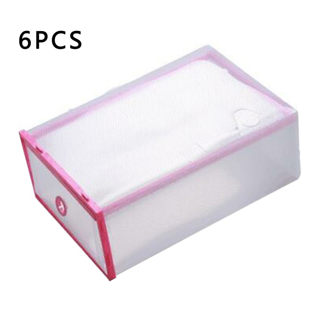 Transparante Plastic Schoenendoos Schoen Opbergdoos Schoenendoos Flip Cover Lade Schoen Opslag Artefact Verdikking: Pink