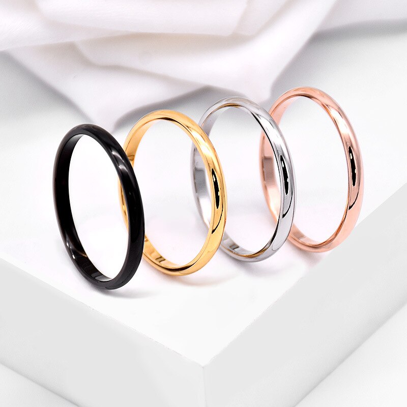 Accessoires Eenvoudige Paar Ring Fijne Titanium Staal Rose Paar Ring Ring Rvs Sieraden