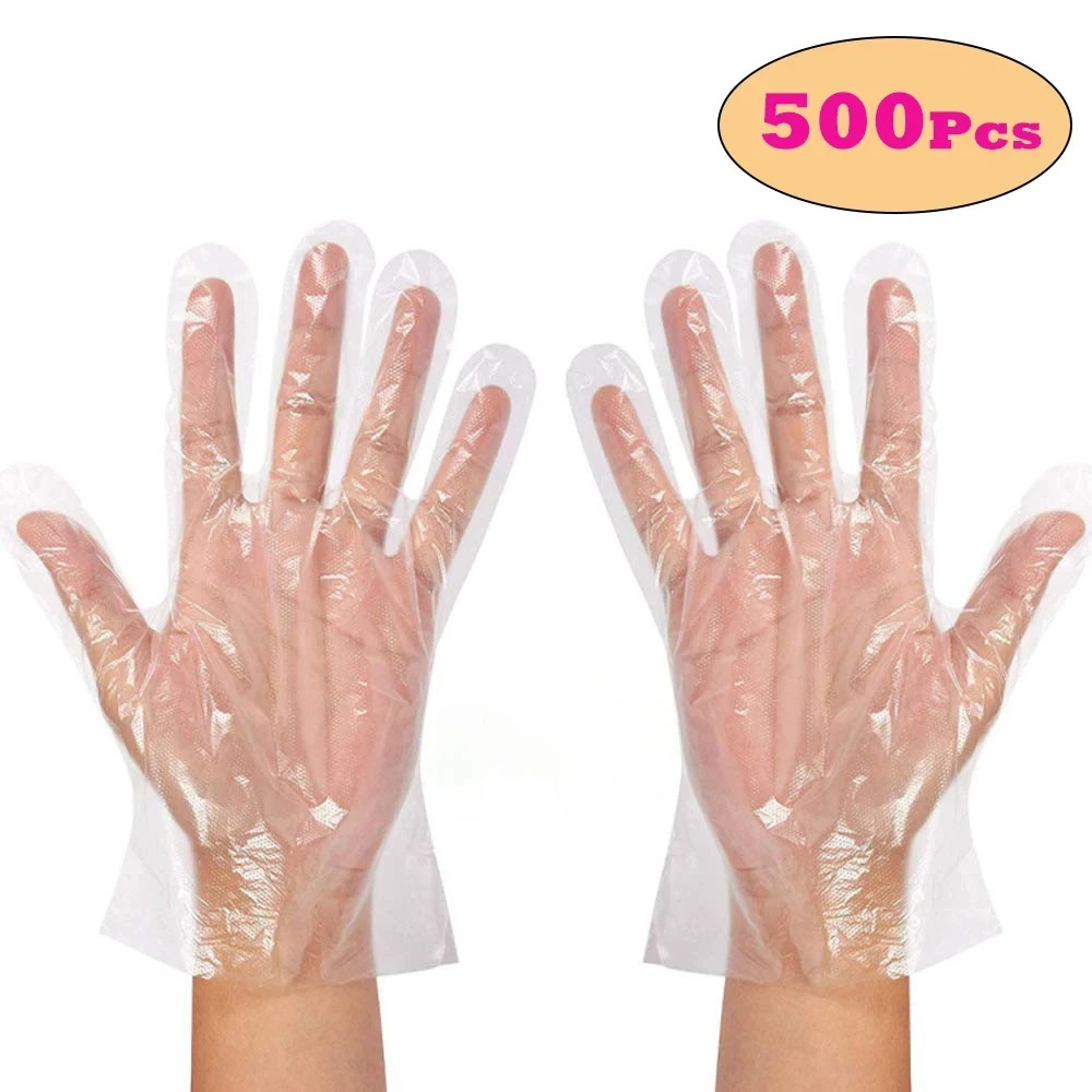 Luvas descartáveis transparentes, luvas de plástico transparentes, sem látex, preparação de alimentos, luvas seguras para cozinhar, limpeza, churrasco, coisas de cozinha: Azul