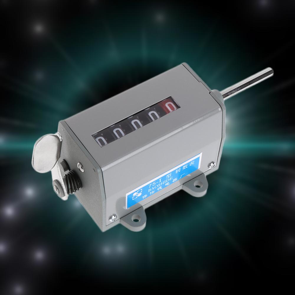 75-I Mechanical Resettable 5 Digits Display Rotary Revolution Counter 350 R/Min