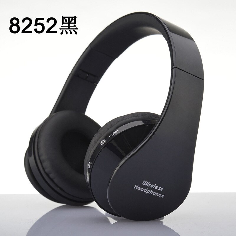 WH-8252 Headset Draadloze Bluetooth Mobiele Telefoon Stereo Headset: Black