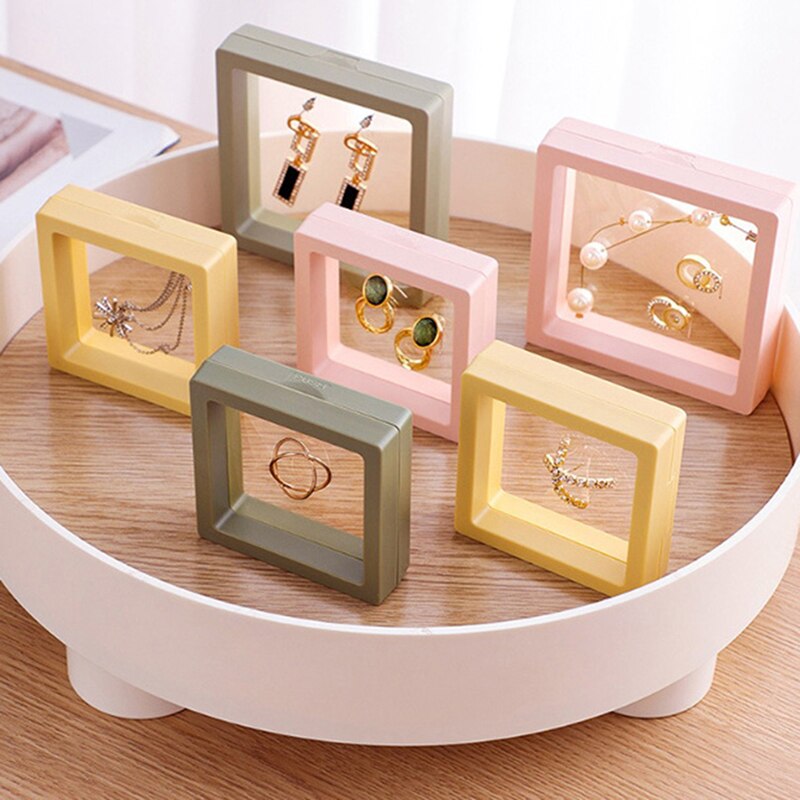 Cadre photo flottant 3D, boîte d&#39;ombre, présentoir de bijoux, support de bague et pendentif, protéger les bijoux, étui de présentation en pierre