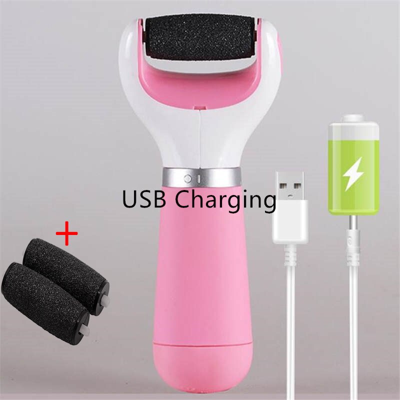 Portable Electric Foot File USB Pedicure Machine Foot Pink Blue Hard Dry Dead Cuticle Skin Remover Home Foot Care Tool: Pink