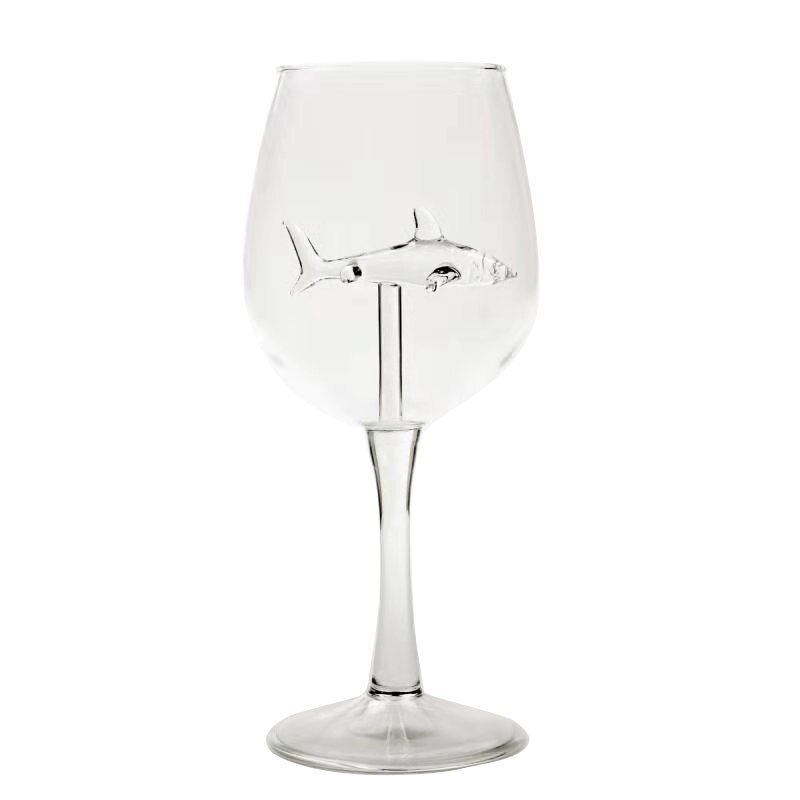 Beker Whisky Glas Diner Versieren Handgemaakte Crystal Voor Party Glas Ingebouwde Haai Wijnglas: 18cm