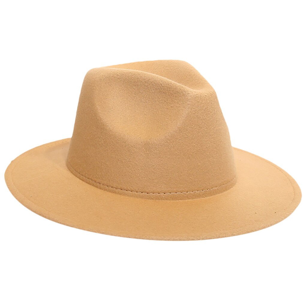 Fedora hat uldbåd flad hat til dames filt bred rand fedora hatte dame chapeu de feltro bowler gambler top karneval hat