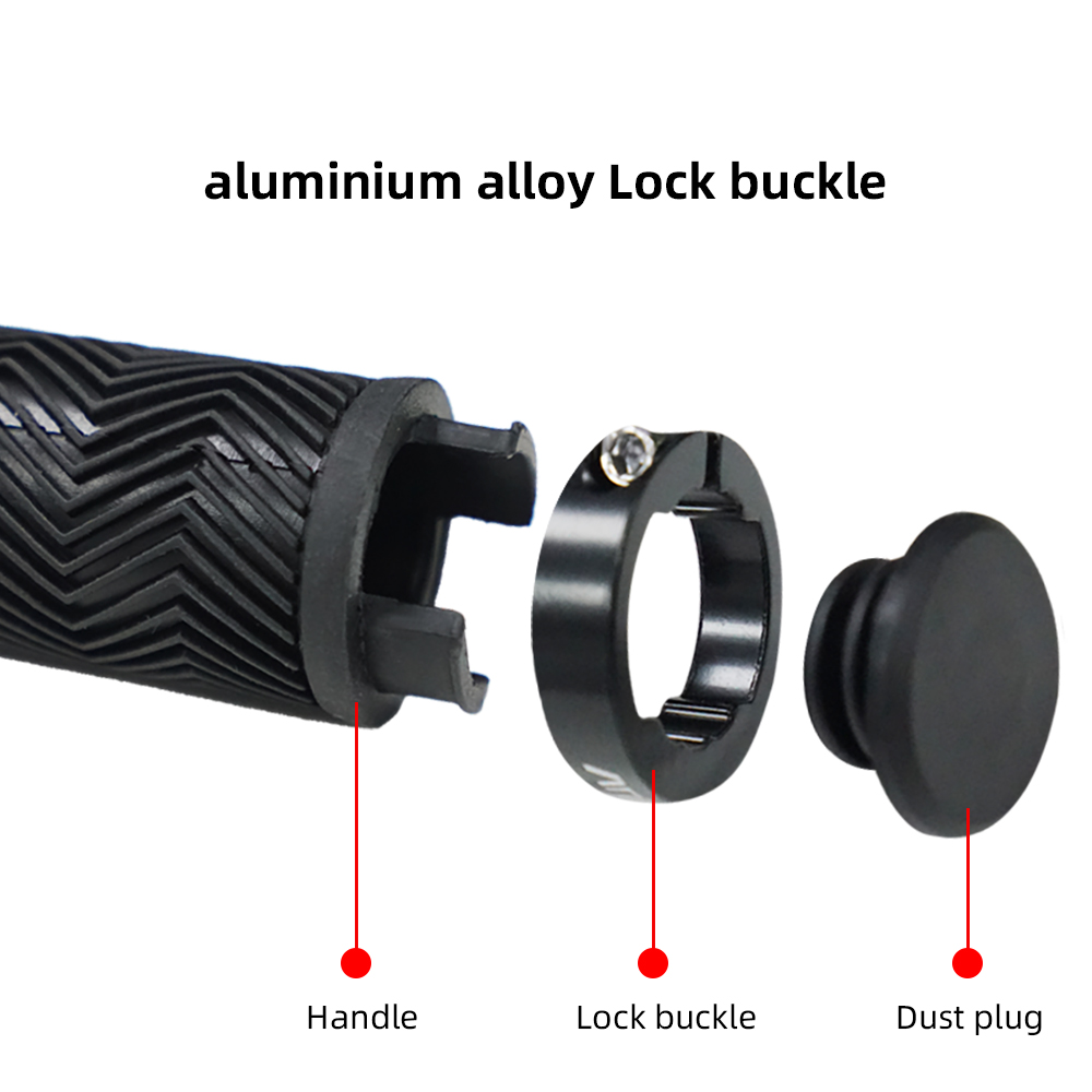 Manoplas MOTSUV para bicicleta de montaña, empuñadura de manillar de goma antideslizante, anillo de bloqueo de aleación de aluminio, corrugado, accesorios de ciclismo a prueba de golpes