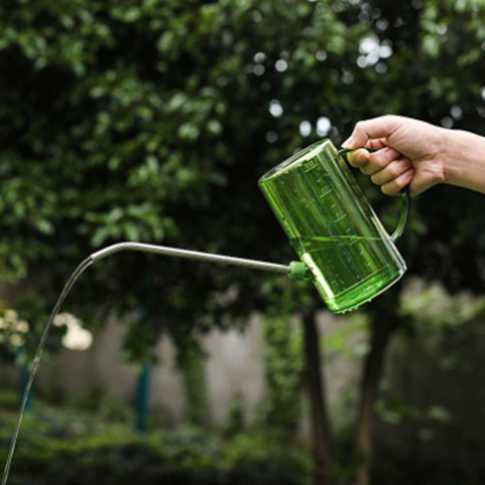 1L Plastic Gieter Fles Rvs Lange Uitloop Gieter Onbreekbaar Voor Outdoor En Indoor Huis Planten Bloemen