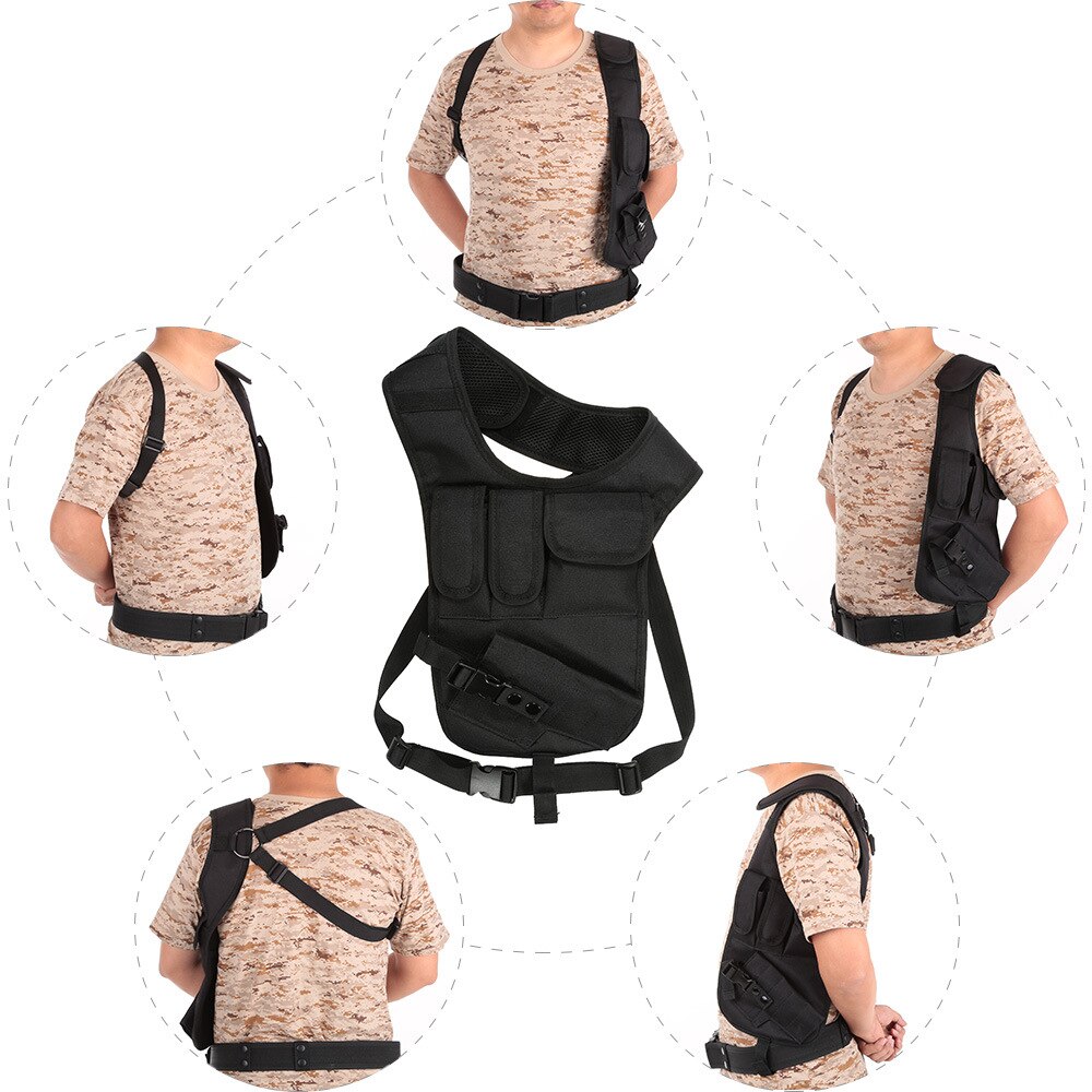 Funda de pecho táctica oculta multifuncional para hombre, bolsa de almacenamiento de hombro de nailon antirrobo para caza al aire libre