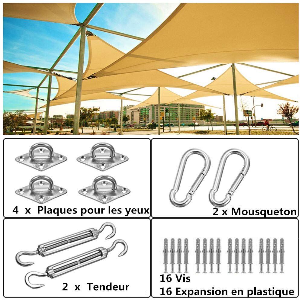 Stainless Steel Sun Shade Sail Kit Installation Accessories Seal Fixation Kits For Outdoor 40pcs M5 practical