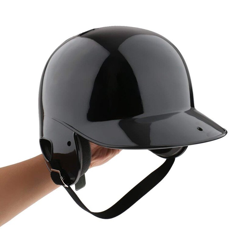 Beslag Helm Softbal Honkbal Helm Dubbele Flap-Zwart