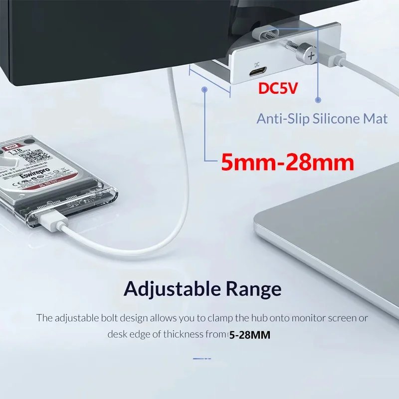 10Gbps HUB Clamp Clip USB 3.2 3.0 2.0 Splitter Adapter Zewnętrzna stacja dokująca Multi Do iMac MacbookPro Akcesoria do komputerów stacjonarnych