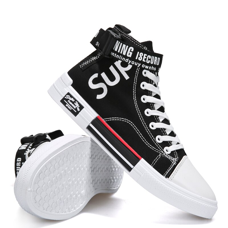 Heren hoge enkel canvas schoenen, skateboardschoenen, sneakers, witte sneaker, maat 39-44