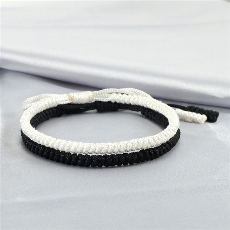 Zwart Rood Touw Handgemaakte Armband Vrouwen Charm Lucky Verstelbare Knopen Tibetaanse Boeddhistische Armbanden & Bangles Voor Mannen Beste Vriend