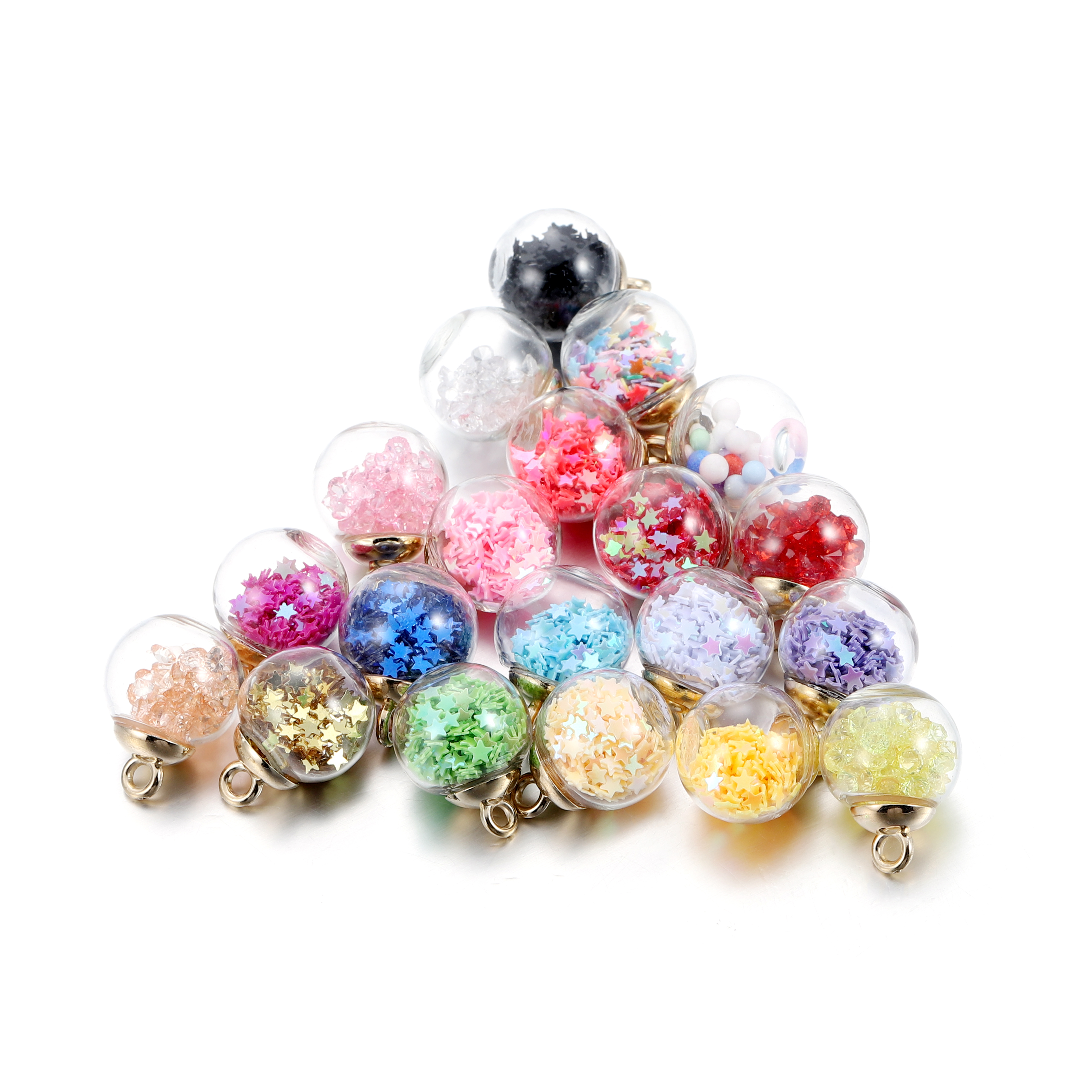 10 Uds. De cuentas de estrella de bola transparente de cristal de 16mm, dijes de lentejuelas, colgante para pulsera, collar, accesorios para hacer joyería DIY