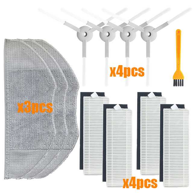 Principal escova lateral hepa filtro mop pano peças de reposição para xiaomi mijia g1 mjstg1 mi robô vácuo-mop acessórios essenciais: Laranja