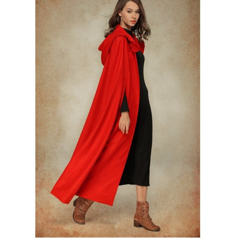 Middeleeuwse Gothic Hooded Mantel Dunne Jas Vrouwen Vintage Vampire Devil Capes Viking Piraat Gewaden Overjas Halloween Cosplay Kostuums: Red / L