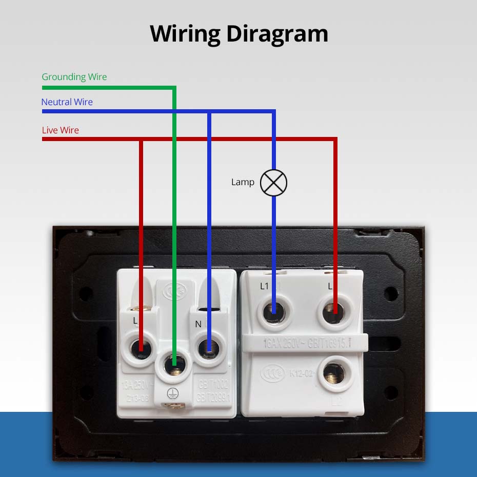 Wallpad DIY Black Tempered Glass Stainless Steel Aluminum Panel Wall Light Switch and Socket 118*75mm Module Frame Only