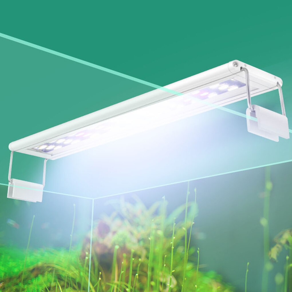Akvarium lampe super slanke lys akvarium belysning udvidelig beslag vandplante klip på lys eu stik