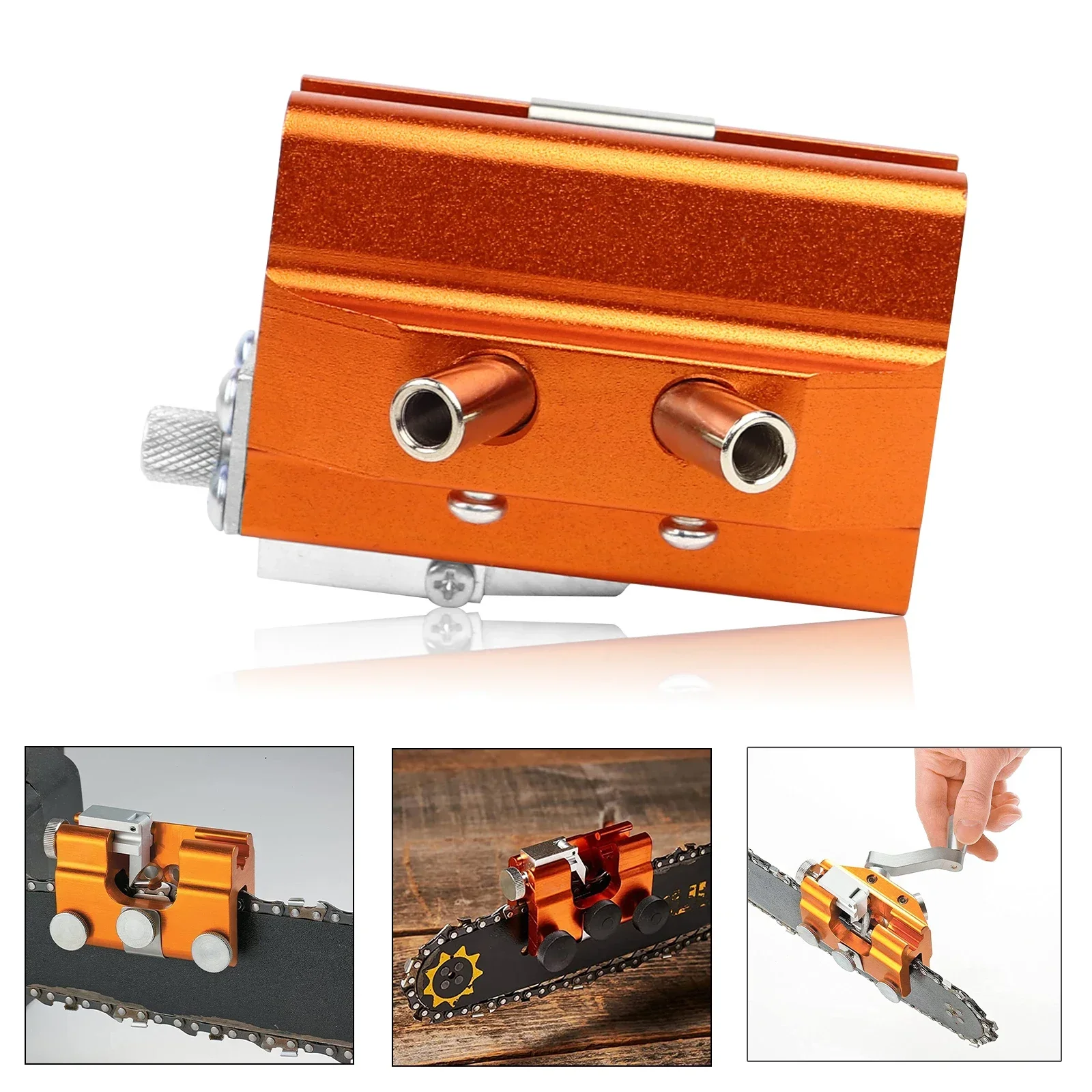 Afiador de corrente de motosserra, ferramenta de afiar serra de corrente, kit de afiação de madeira, manivela manual, lâmina de serra de corrente