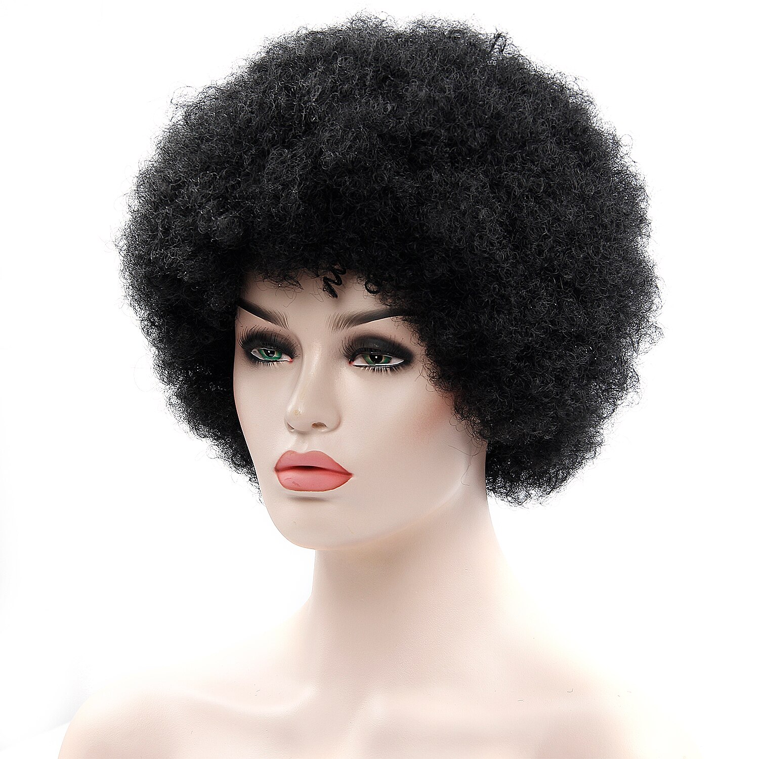 Afro Wig Mens Curly Hair Brown Synthetic Retro Wigs For Women Fluffy Wigs For Women Black Hair