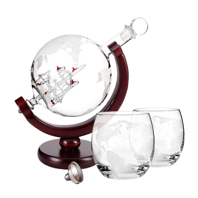 Tonneau à Vin En Verre Avec Robinet – 3L, 4L Ou 5L – Support Métal Et Base Bois – Distributeur De Boissons Pour Fête, Bar à Domicile - 3